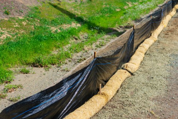 Straw Wattle Installation in Valrico